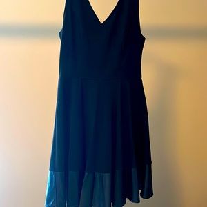 Black dress with leather bottom